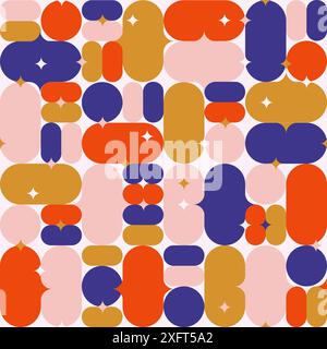 Motif tendance ovale arrondi Illustration de Vecteur