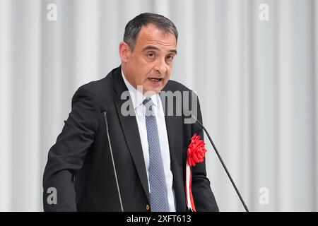 Tokyo, Japon. 5 juillet 2024. Philippe Setton Olympic : cérémonie d'organisation de l'équipe nationale du Japon pour les Jeux Olympiques de Paris 2024 à Tokyo, Japon . Crédit : AFLO SPORT/Alamy Live News Banque D'Images