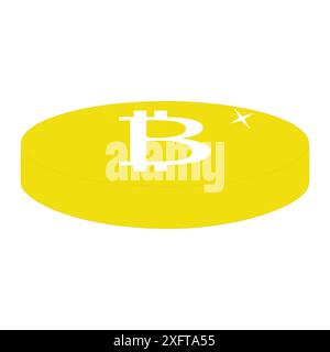 Icône Bitcoin. Icônes bitcoin vectorielles de conception plate, signes de l'icône de cryptocurrancy moderne dans un style plat. Illustration bitcoin gris doré Illustration de Vecteur
