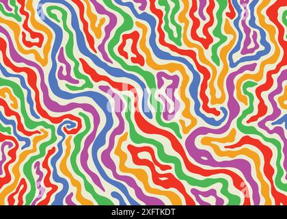Motif abstrait à rayures ondulées. Arrière-plan coloré de motif vectoriel Illustration de Vecteur