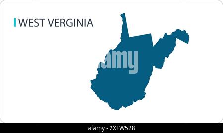 MAP of WEST VERGINIA1, Amérique du Nord, carte isolée, montrant les états et les villes, avec nom, carte du monde, vecteur, EPS, gouvernement, politique Illustration de Vecteur