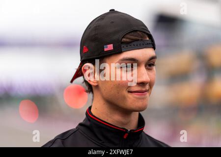 Oliver Bearman (GBR) - pilote de réserve, Scuderia Ferrari et futur pilote de F1 Haas en saison 2025 le jour 1, jeudi 4 juillet 2024 du Grand prix de grande-bretagne 2024 qatar Airways de formule 1, prévu sur le circuit de silverstone du 5 au 7 juillet 2024 (photo Alessio de Marco/Sipa USA) Banque D'Images