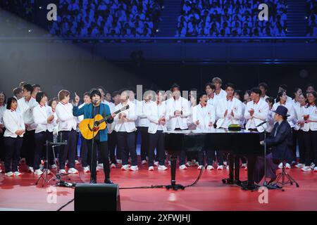 Tokyo, Japon. 5 juillet 2024. Olympique : soirée d'envoi de l'équipe nationale du Japon pour les Jeux Olympiques de Paris 2024 à Tokyo, Japon . Crédit : YUTAKA/AFLO SPORT/Alamy Live News Banque D'Images