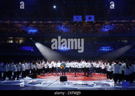 Tokyo, Japon. 5 juillet 2024. Olympique : soirée d'envoi de l'équipe nationale du Japon pour les Jeux Olympiques de Paris 2024 à Tokyo, Japon . Crédit : YUTAKA/AFLO SPORT/Alamy Live News Banque D'Images