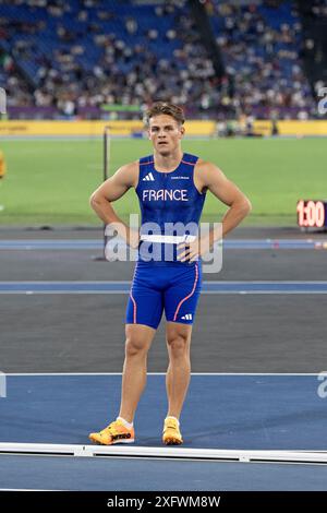 Thibaut collet (France), finale masculine du saut à la perche aux Championnats d'Europe d'athlétisme Roma 2024, stade Olympique, Rome, Italie Banque D'Images