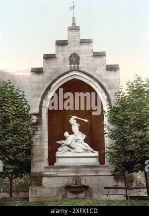 Winkelried Denkmal in Stans, Kanton Nidwalden in der Schweiz / Winkelried Monument, Stans, Unterwald, Switzerland, Historisch, restaurateur numérique re Banque D'Images