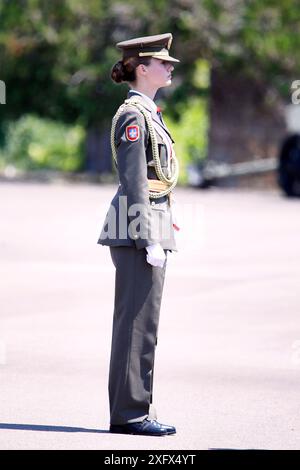 Talarn, Catalogne, Espagne. 5 juillet 2024. La princesse héritière Leonor assiste à la présentation des décharges royales à la 49e promotion de l'échelle NCO à l'Académie générale de base pour les sous-officiers le 5 juillet 2024 à Talarn, Espagne (crédit image : © Jack Abuin/ZUMA Press Wire) USAGE ÉDITORIAL SEULEMENT! Non destiné à UN USAGE commercial ! Banque D'Images