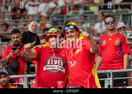 Stuttgart, Allemagne. 5 juillet 2024. Spanische fans, GER, Spanien (ESP) vs. Deutschland (GER), Fussball Europameisterschaft, UEFA EURO 2024, Viertelfinale, 05.07.24, Foto : Eibner-Pressefoto/Wolfgang Frank/Alamy Live News Banque D'Images