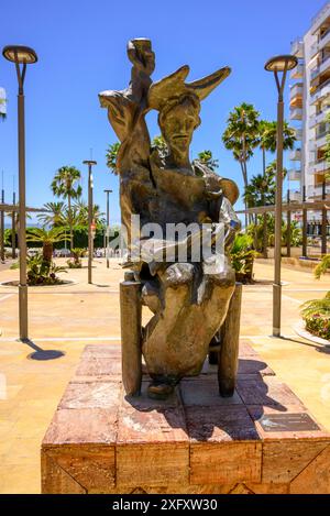 Salvador Dali sculpture Don Quijote Sentado, Esculturas de Dalí, Avenida del Mar, Marbella, Espagne Banque D'Images