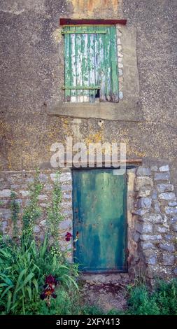 Entrée de la vieille maison à Perillos. Banque D'Images