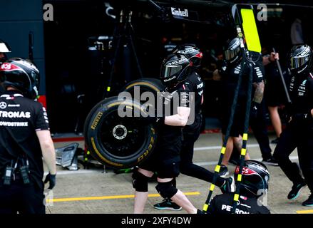 Silverstone, Grande-Bretagne. 5 juillet 2024. Mercedes-AMG Petronas F1 Team, Grand Prix F1 de Grande-Bretagne sur le circuit de Silverstone le 5 juillet 2024 à Silverstone, Grande-Bretagne. (Photo de HOCH Zwei) crédit : dpa/Alamy Live News Banque D'Images