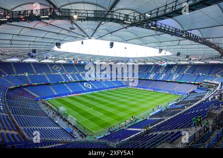Hambourg, Allemagne, le 5 juillet 2024 : vue générale de l'intérieur du stade Volksparkstadion pendant le match de quart de finale de l'UEFA EURO 2024 Allemagne entre le Portugal et la France au Volksparkstadion à Hambourg, Allemagne. (Daniela Porcelli/SPP) crédit : SPP Sport Press photo. /Alamy Live News Banque D'Images