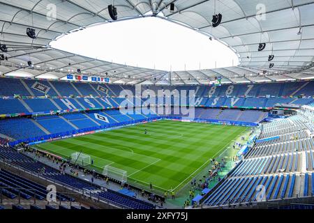 Hambourg, Allemagne, le 5 juillet 2024 : vue générale de l'intérieur du stade Volksparkstadion pendant le match de quart de finale de l'UEFA EURO 2024 Allemagne entre le Portugal et la France au Volksparkstadion à Hambourg, Allemagne. (Daniela Porcelli/SPP) crédit : SPP Sport Press photo. /Alamy Live News Banque D'Images