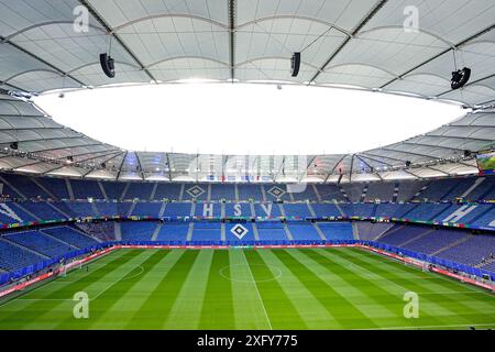 Hambourg, Allemagne, le 5 juillet 2024 : vue générale de l'intérieur du stade Volksparkstadion pendant le match de quart de finale de l'UEFA EURO 2024 Allemagne entre le Portugal et la France au Volksparkstadion à Hambourg, Allemagne. (Daniela Porcelli/SPP) crédit : SPP Sport Press photo. /Alamy Live News Banque D'Images