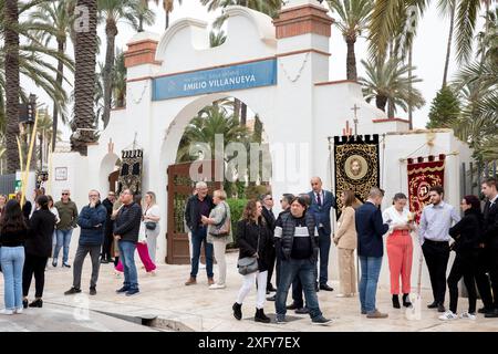 Dimanche des palmiers, préparation, rassemblement, Parc Emilio Villanueva, tradition, douanes, Semana Santa, Elche, Alicante, autonomie de Valence, Espagne Banque D'Images