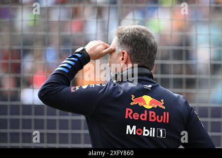 Circuit de Silverstone, Northamptonshire, Royaume-Uni. 5 juillet 2024. Formula 1 2024 Qatar Airways British F1 Grand Prix ; Journée des essais libres ; Christina Horner Head ou Red Bull Racing lors de la deuxième séance d'essais crédit : action plus Sports/Alamy Live News Banque D'Images
