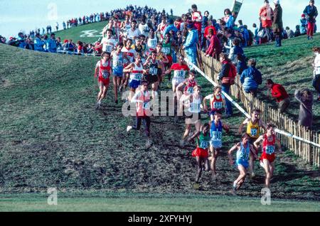 Hommes participant aux Championnats du monde d'athlétisme de cross-country 1983 Banque D'Images