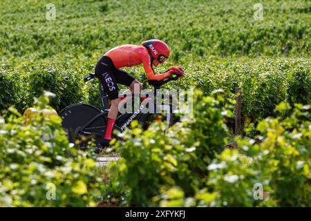 Tour de France 2024 - 111ème édition - 7ème étape nuits Saint Georges - Gevrey Chambertin 25,3 km - 05/07/2024 - Carlos Rodriguez (ESP - INEOS Grenadiers) - photo Luca Bettini/Pool/GodingImages Banque D'Images