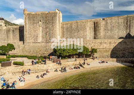 Forteresse de Bokar et baie de Kolorina à Dubrovnik, Croatie, Europe Banque D'Images