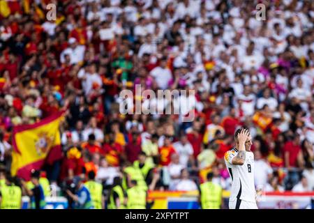 Stuttgart, Allemagne. 05 juillet 2024. L'allemand Toni Kroos a été déçu lors du match de quart de finale Espagne contre Allemagne au Championnat d'Europe de l'UEFA 2024. Crédit : Mika Volkmann/Alamy Live News Banque D'Images