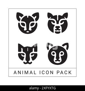 Pack d'icônes d'animaux avec fichiers vectoriels Illustration de Vecteur