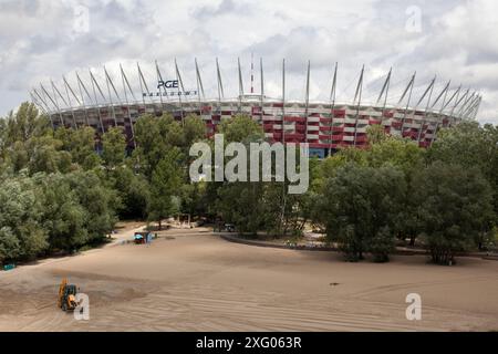 PGE Narodowy (stade national Kazimierz Górski) par les architectes Volkwin Marg, Hubert Nienhoff, Knut Stockhusen Banque D'Images