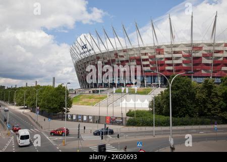 PGE Narodowy (stade national Kazimierz Górski) par les architectes Volkwin Marg, Hubert Nienhoff, Knut Stockhusen Banque D'Images