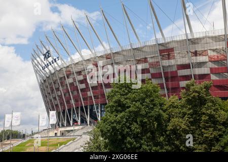 PGE Narodowy (stade national Kazimierz Górski) par les architectes Volkwin Marg, Hubert Nienhoff, Knut Stockhusen Banque D'Images