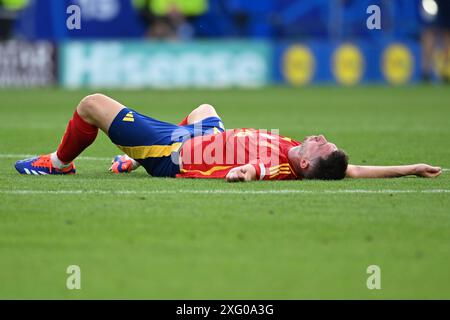 Aymeric Laporte (Espagne) lors du match UEFA Euro Allemagne 2024 entre Espagne 2-1 Allemagne à Stuttgart Arena le 05 juillet 2024 à Stuttgart, Allemagne. Crédit : Maurizio Borsari/AFLO/Alamy Live News Banque D'Images