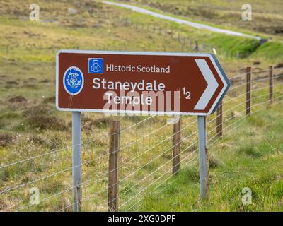 Temple de Stanydale, près de Bixter, Shetland continentale, Royaume-Uni Banque D'Images