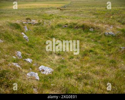 Temple de Stanydale, près de Bixter, Shetland continentale, Royaume-Uni Banque D'Images