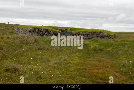 Temple de Stanydale, près de Bixter, Shetland continentale, Royaume-Uni Banque D'Images