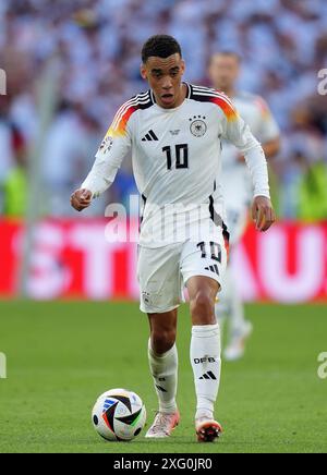 L’Allemand Jamal Musiala lors de l’UEFA Euro 2024, quart de finale à la Stuttgart Arena de Stuttgart, Allemagne. Date de la photo : vendredi 5 juillet 2024. Banque D'Images