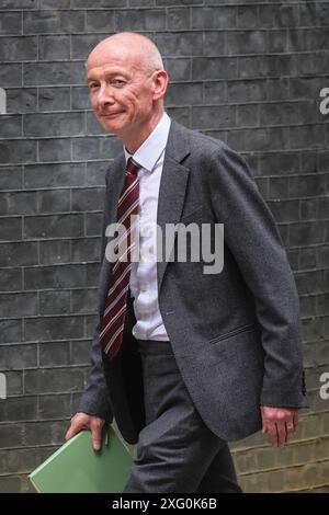 Londres, Royaume-Uni. 05 juillet 2024. Pat McFadden, chancelier du duché de Lancaster. Les politiciens du parti travailliste arrivent et partent du 10 Downing Street. Le nouveau premier ministre du Royaume-Uni, Sir Keir Starmer, a pris ses fonctions aujourd'hui et a nommé les principaux postes ministériels pour former son gouvernement cet après-midi. Crédit : Imageplotter/Alamy Live News Banque D'Images