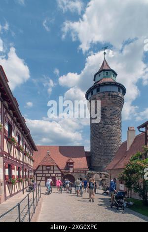 Tour Sinwell vers 1250, Château Impérial, Nuremberg, moyenne Franconie, Bavière, Allemagne Banque D'Images