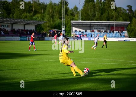 Vittsjö GIK jouant contre le FC Rosengård à Damallsvenskan, le 5 juillet 2024 Banque D'Images