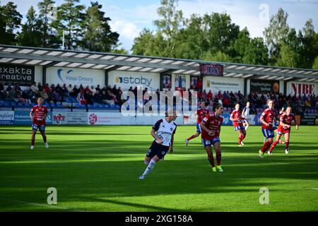 Vittsjö GIK jouant contre le FC Rosengård à Damallsvenskan, le 5 juillet 2024 Banque D'Images