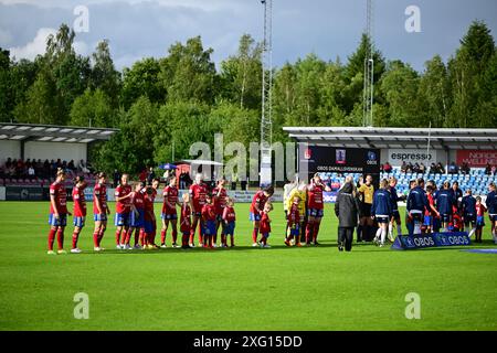 Vittsjö GIK jouant contre le FC Rosengård à Damallsvenskan, le 5 juillet 2024 Banque D'Images