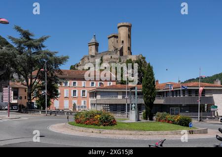 Château de Foix, Xe siècle, Foix, département de l'Ariège, Occitanie, chaîne de montagnes pyrénéenne, France Banque D'Images