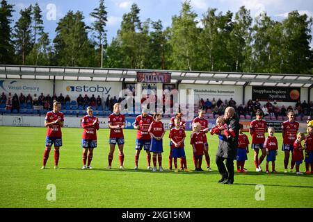 Vittsjö GIK jouant contre le FC Rosengård à Damallsvenskan, le 5 juillet 2024 Banque D'Images