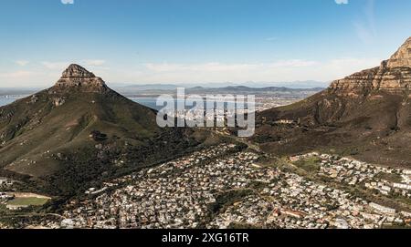 Lions Head (le Cap, Afrique du Sud), vue aérienne, tiré d'un hélicoptère Banque D'Images