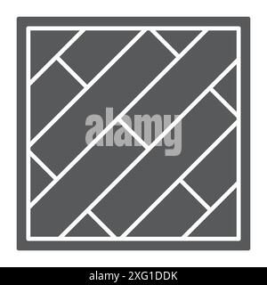 Icône de glyphe de parquet, décoration intérieure et intérieure, icône vectorielle de plancher en bois, graphiques vectoriels, signe solide de contour modifiable, eps 10. Illustration de Vecteur