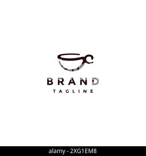 Lettre initiale SC formant un logo de tasse à café. Simple Coffee Cup logo Design à partir des initiales S et C. Illustration de Vecteur