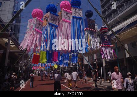 Tanabata Matsuri (Festival des étoiles), Hiratsuka, préfecture de Kanagawa, Japon Banque D'Images