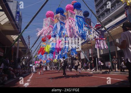 Tanabata Matsuri (Festival des étoiles), Hiratsuka, préfecture de Kanagawa, Japon Banque D'Images