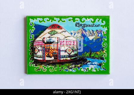 L'aimant souvenir du Kirghizistan Banque D'Images