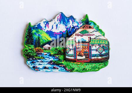 L'aimant souvenir du Kirghizistan Banque D'Images