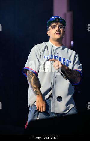 Lucques, Italie. 05 juillet 2024. Emanuele Palumbo aka Geolier se produit à Lucca au Lucca Summer Festival. (Photo de Stefano dalle Luche/Pacific Press) crédit : Pacific Press Media production Corp./Alamy Live News Banque D'Images