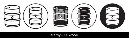 Collection d'ensembles de vecteurs d'icônes de baril pour collection d'ensembles de vecteurs Web pour l'interface utilisateur de l'application Illustration de Vecteur