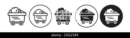 Collection d'ensembles de vecteurs d'icônes de charbon pour collection d'ensembles de vecteurs Web pour l'interface utilisateur de l'application Illustration de Vecteur